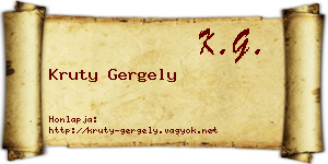 Kruty Gergely névjegykártya